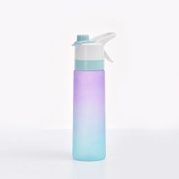 Spray Water Bottle For Girls Outdoor Sport Fitness Water Cup Large Capacity Spray Bottle Drinkware Travel Bottles Kitchen Gadgets (Option: PCPurple)