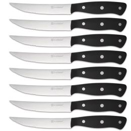 8-Piece 4.5-Inch Steak Knife Set, Carbon Steel Double Bevel, With Eco-Friendly POM Handles And Gift Box (Option: Primary color)